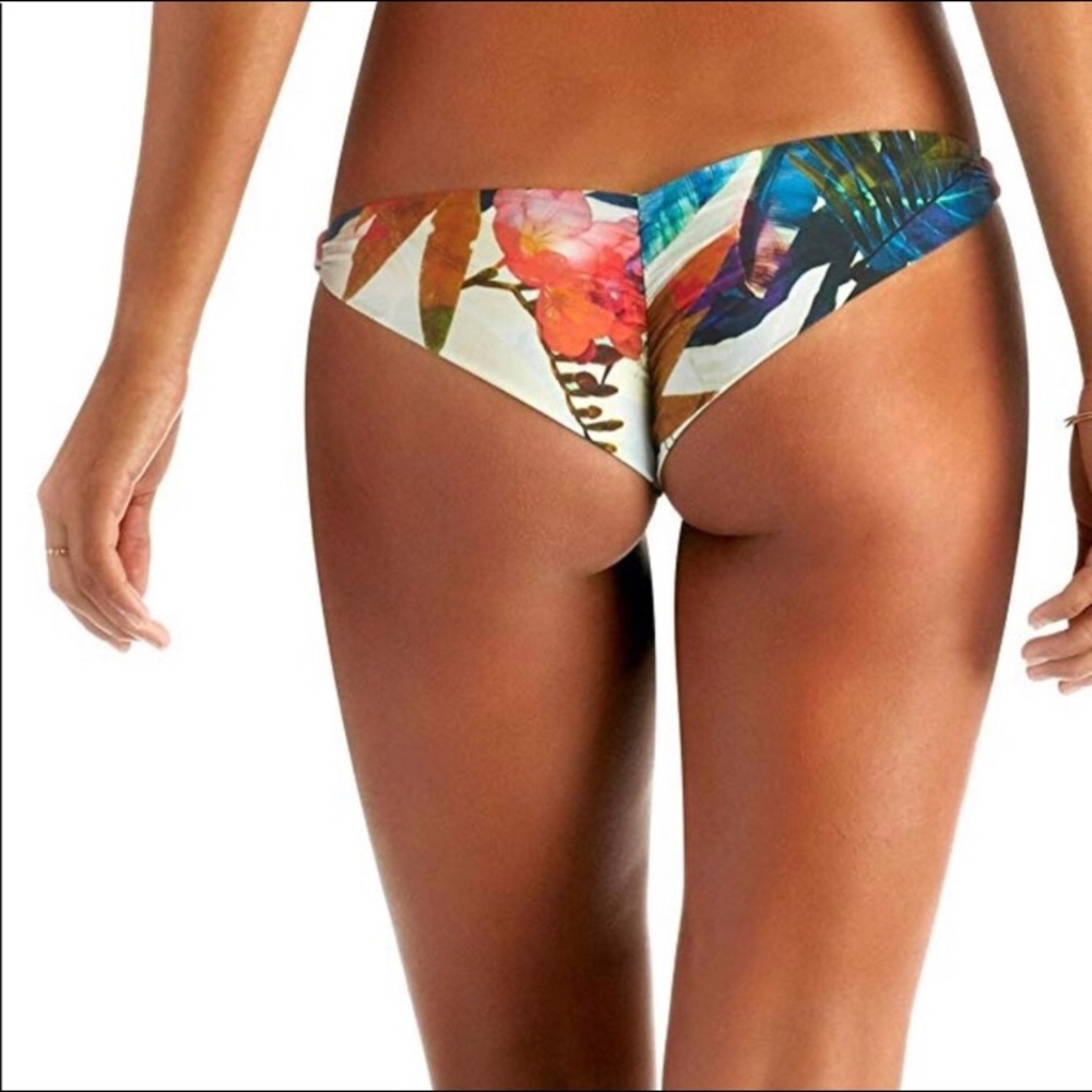 vitamin A Samba Ruched Back Bikini Bottom in Maya